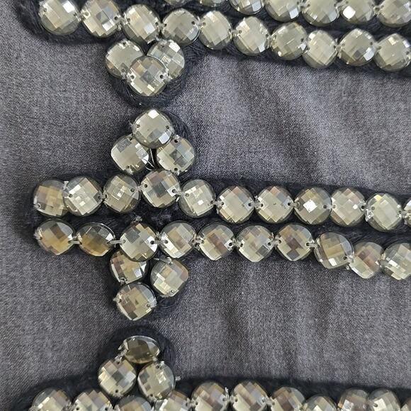 Vintage NWT Alythea Vest Jeweled Embellished Silver Button Gray Size SM Jeweled - Picture 7 of 12